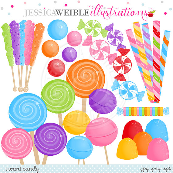 Candy Cute Digital Clipart   Commercial Use Ok   Candy Clipart Candy