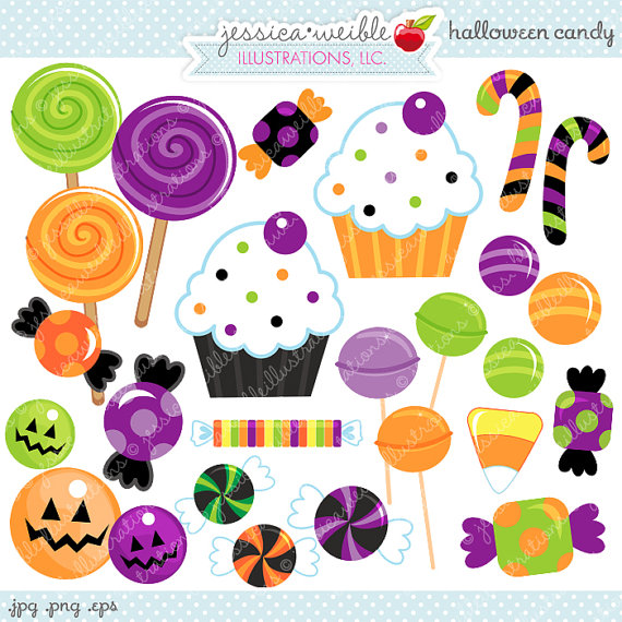 Candy Cute Digital Clipart   Commercial Use Ok   Halloween Clipart