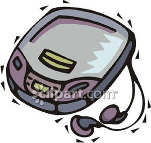 Cd Player With Earphones Attached   Royalty Free Clipart Picture