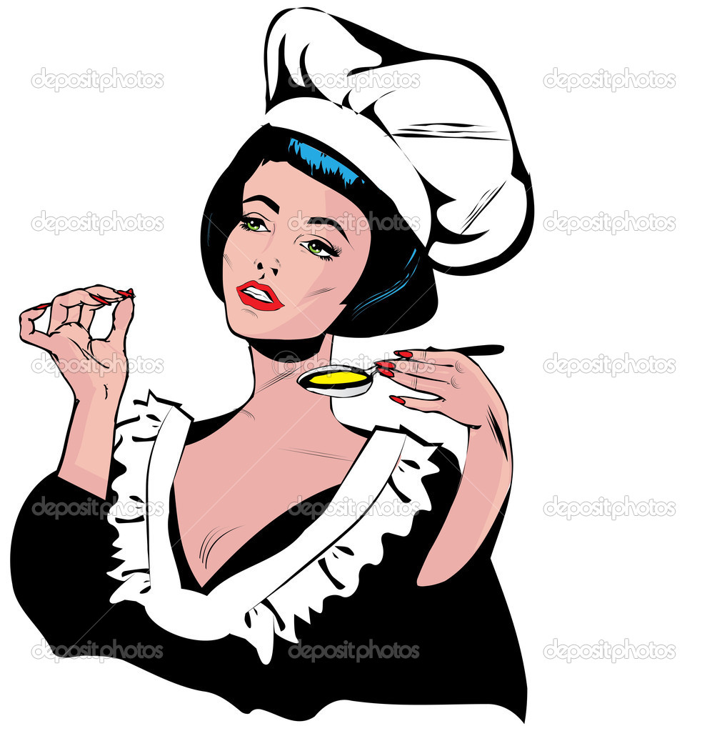 Chef 20clipart Lady Chef Clipartlady Chef   Woman Retro Clip Art