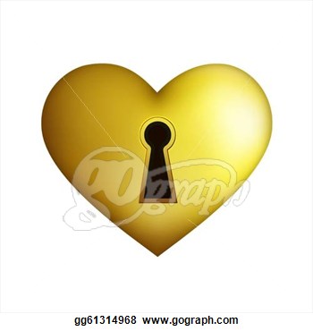 Clip Art   Golden Heart With Key Hole  Stock Illustration Gg61314968