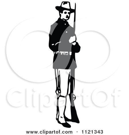 Clipart Of Retro Vintage Black And White Broken Toy Soldiers   Royalty    