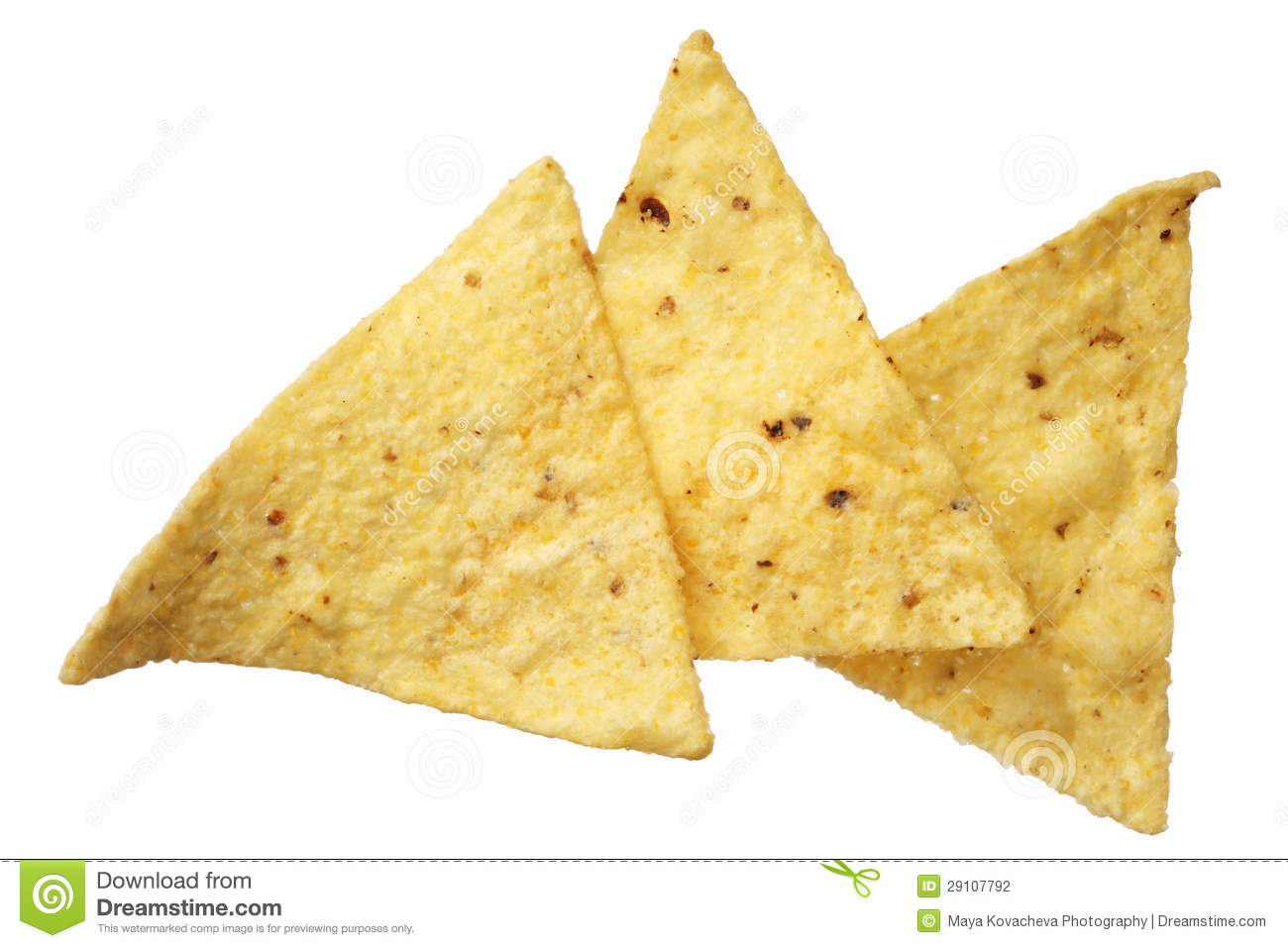Corn Tortilla Chips Isolated On White Background Stock Photography