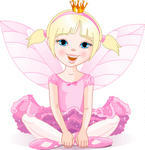 Cute Fairy Sitting On Mushroom Stock Vector   Clipart Me