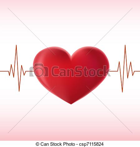 Eps Vector Of Pulse Heart   Heart Pulse Illustration Csp7115824
