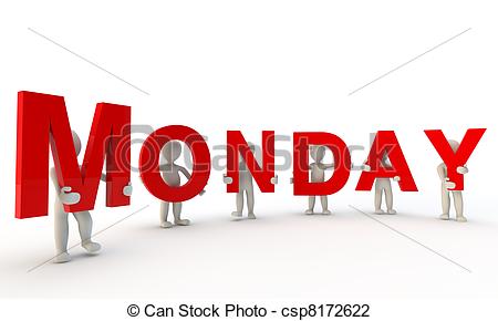 Forming Red Word Monday Made From 3d    Csp8172622   Search Clipart