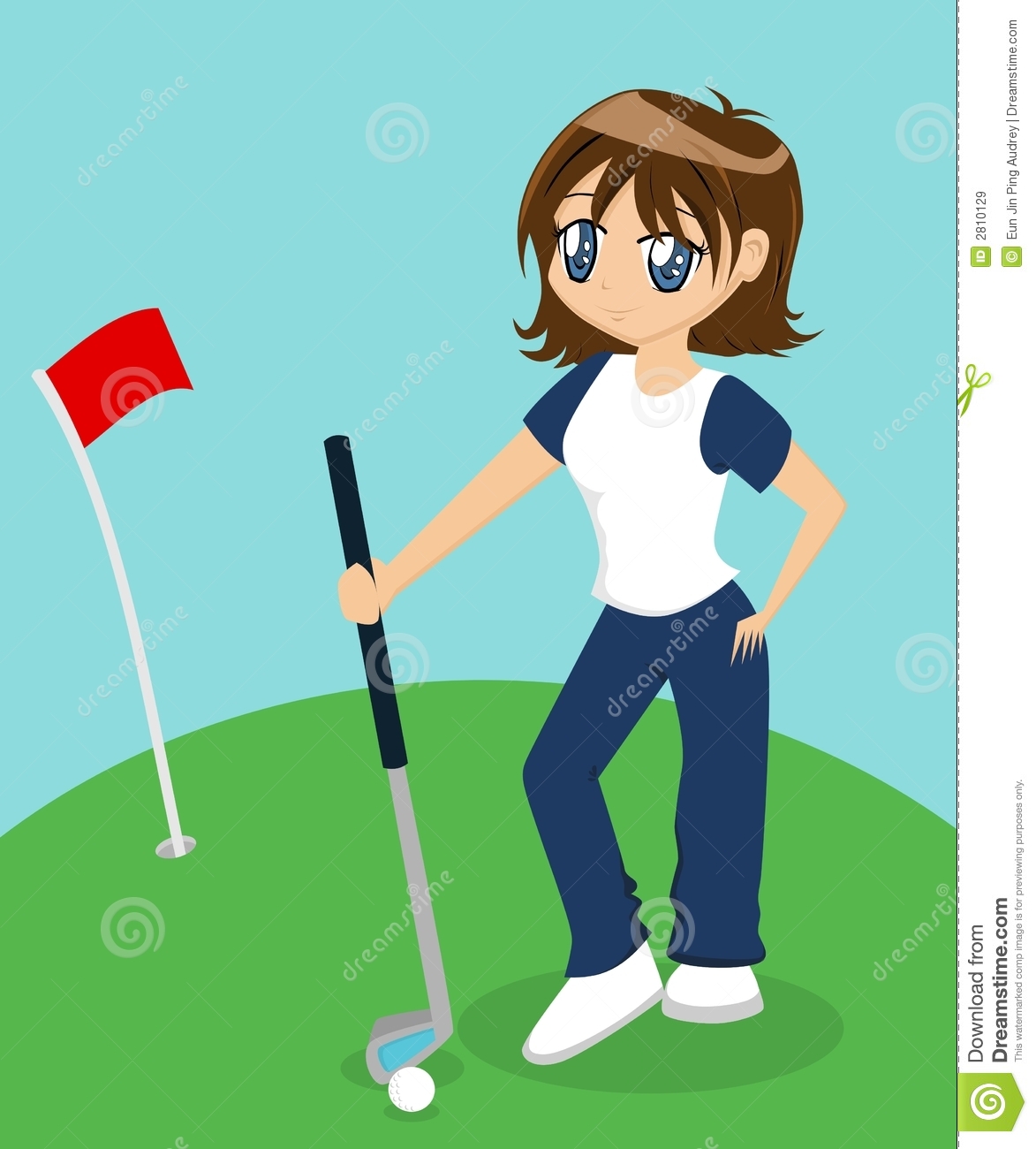 Girl Playing Golf Royalty Free Stock Images   Image  2810129