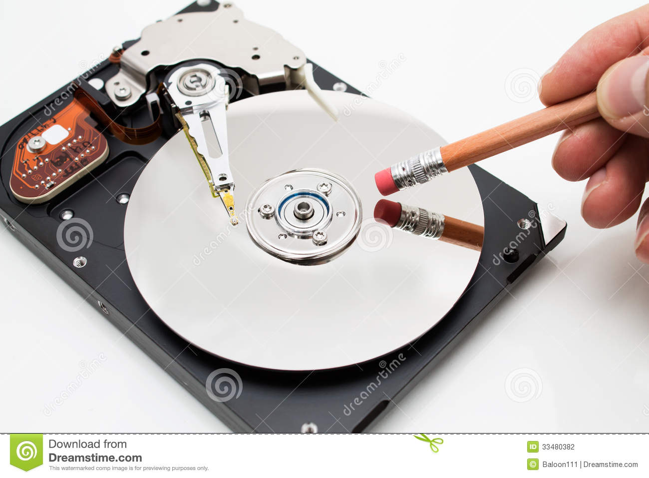 Hard Disk Drive Data Erase Metaphor Stock Photography   Image