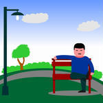 Man Sitting On The Bench Vector Illustration Of A Man Sitting On The