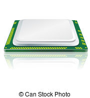 Modern Processor With Reflection  Clipart