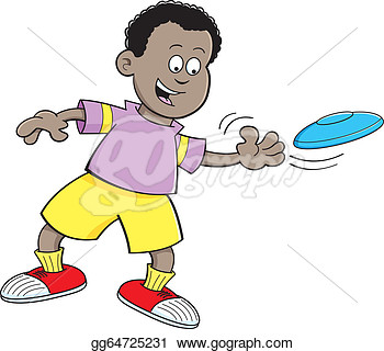 Of A Boy Throwing A Flying Disc  Stock Clipart Illustration Gg64725231