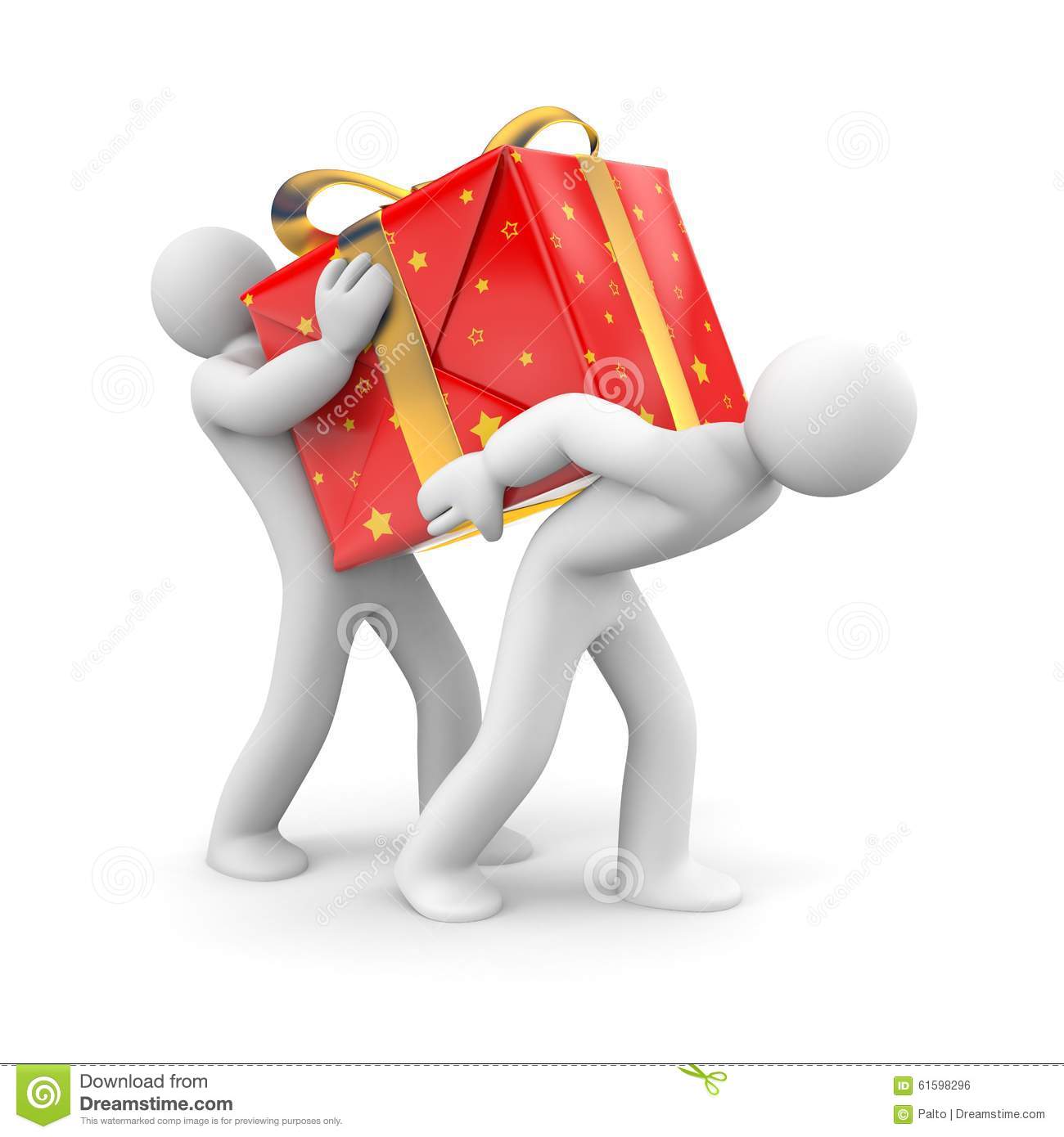 People Carry Heavy Gift Stock Illustration   Image  61598296