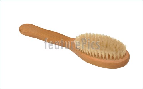 Picture Of Wooden Soft Body Brush Isolated  Image To Download At