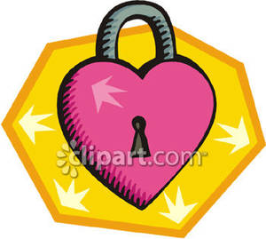 Pink Heart Lock   Royalty Free Clipart Picture