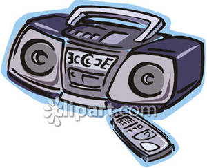 Stereo With Cd Player And Remote   Royalty Free Clipart Picture