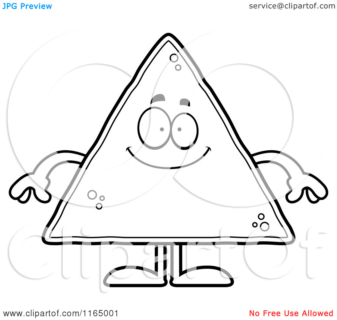 Tortilla Chip Mascot   Vector Outlined Coloring Page By Cory Thoman    