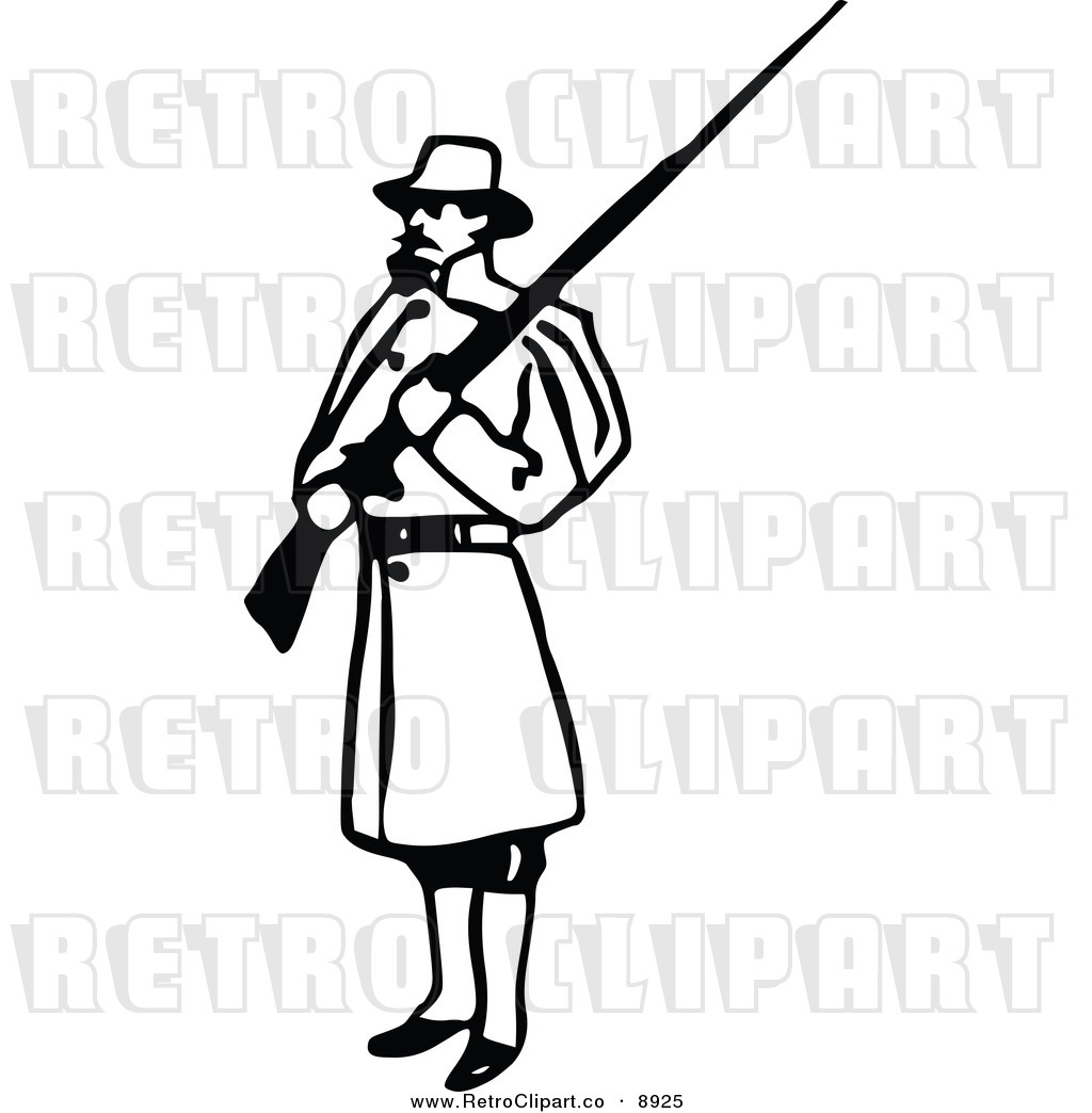 Toy Soldier Clipart Black And White Vector Clipart Of A Retro