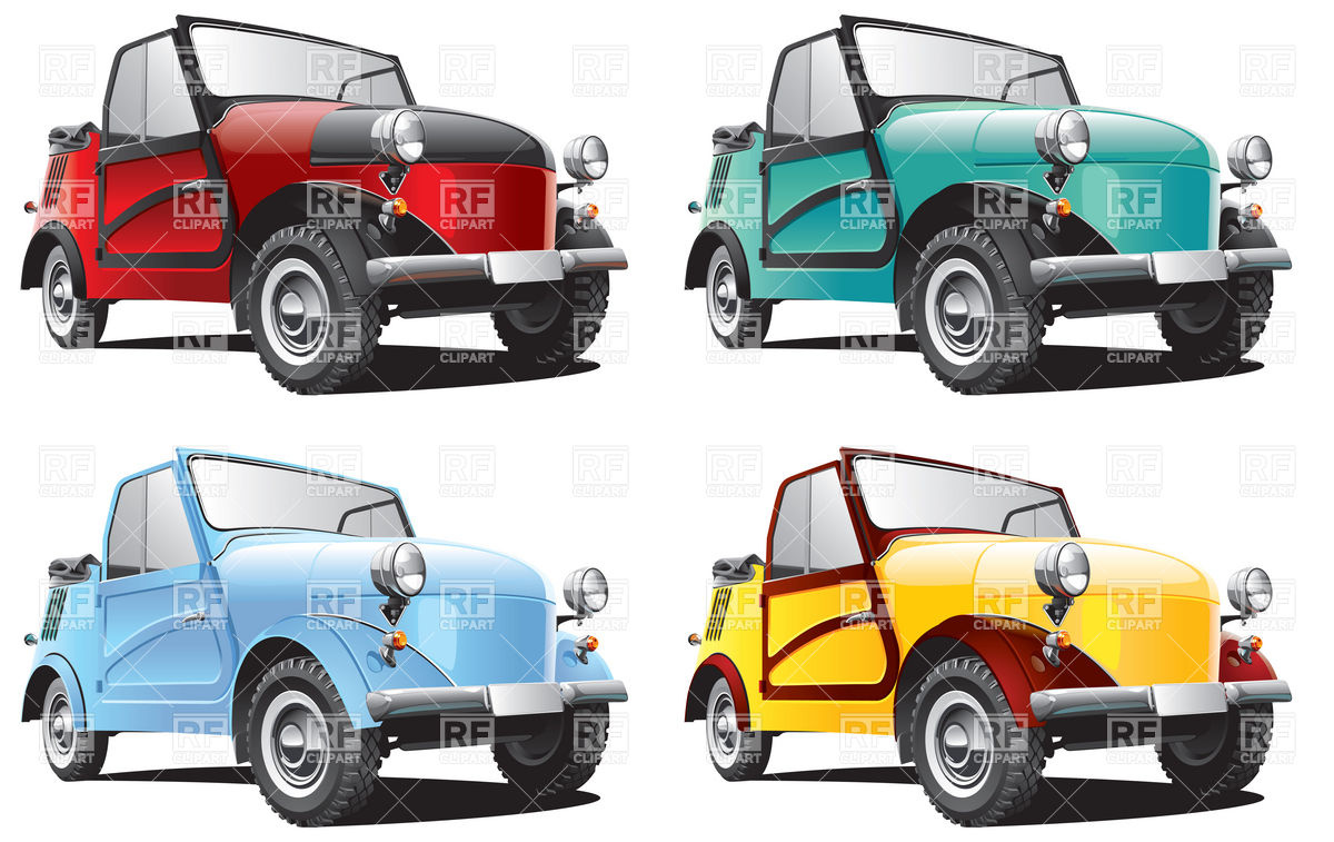 Vintage Small Car 6168 Download Royalty Free Vector Clipart  Eps