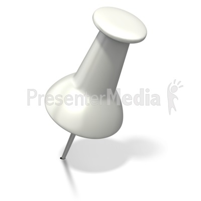White Thumb Tack Angled Right   Education And School   Great Clipart    