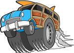 Woody Wagon Racer Voiture Vector Illustration Art Woody Wagon Racer