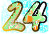 Brightly Colored Number 24   Royalty Free Clipart Picture
