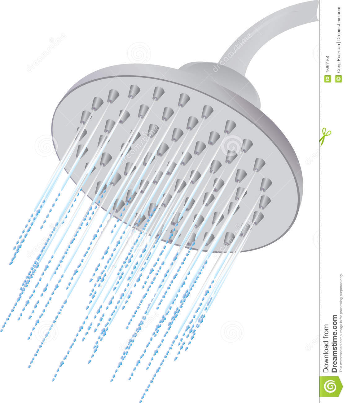 Modern Shower Head With A Nice Flow Of Water