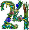 Number 24 Made Of Flowers   Royalty Free Clipart Picture Number    