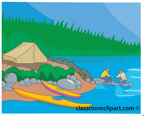 Recreation   Camping Lake Canoe 05a   Classroom Clipart