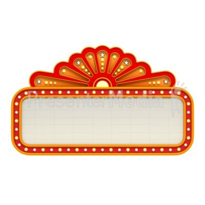 Theme Signs   Classic Movie Theater Marquee Presentation Clipart