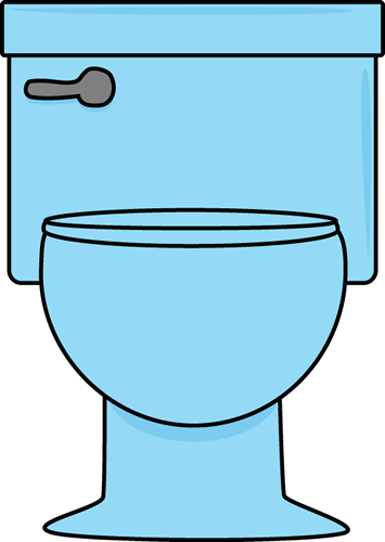 Blue Toilet Clip Art Image   Blue Toilet With The Lid Down