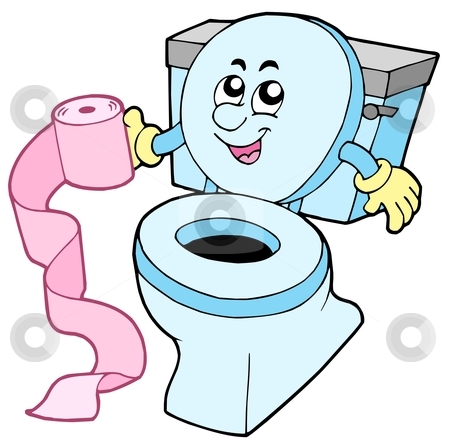 Cartoon Toilet Stock Vector Clipart Cartoon Toilet On White