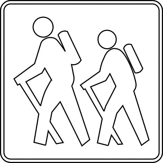 Hiking Outline   Clipart Etc