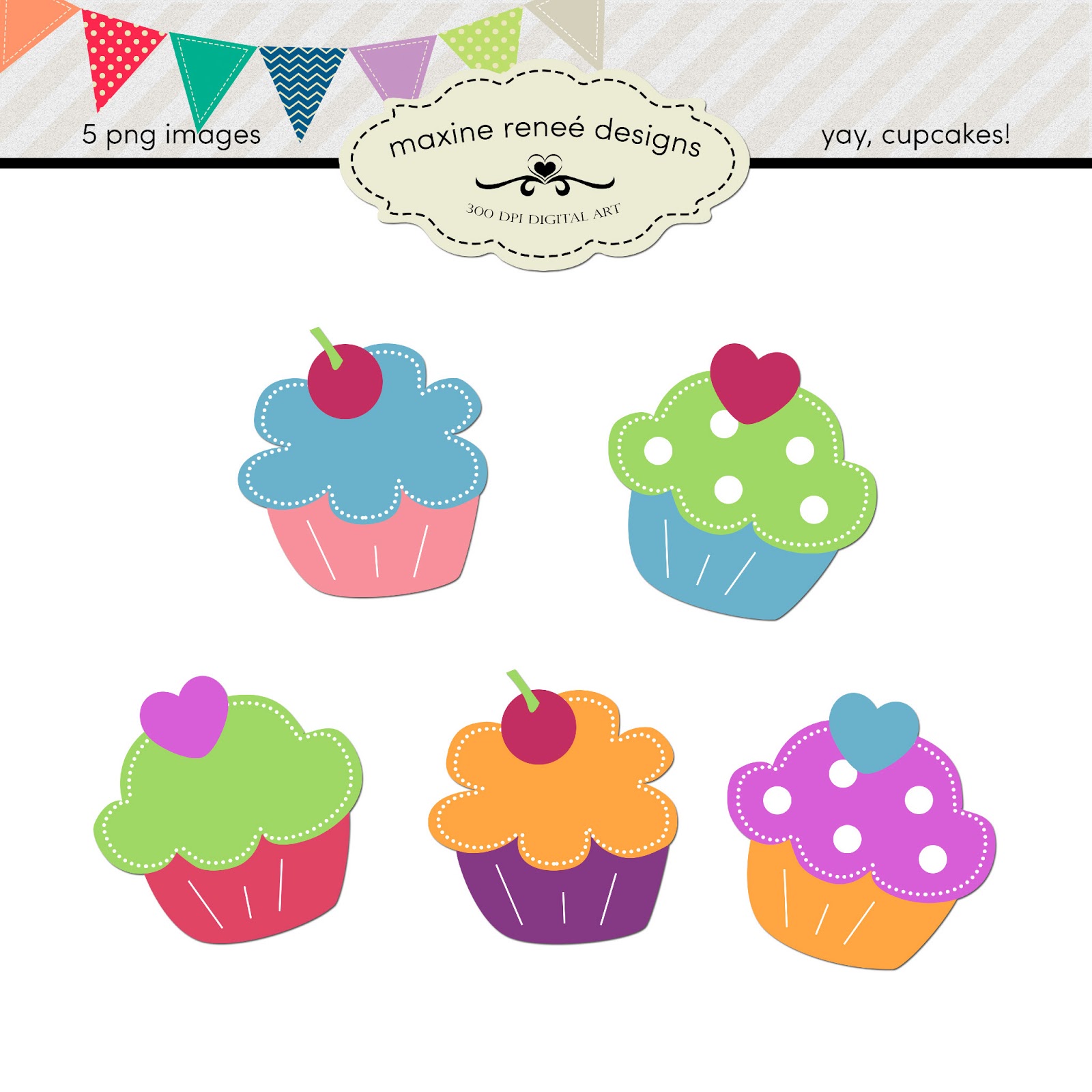Maxine Renee Designs  Yay Cupcakes Digital Papers And Clip Art