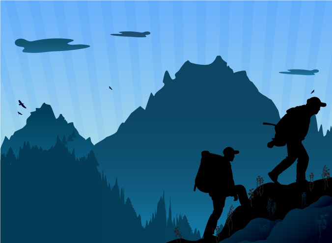 Mountain Hiking Clipart Mountain Hiking By