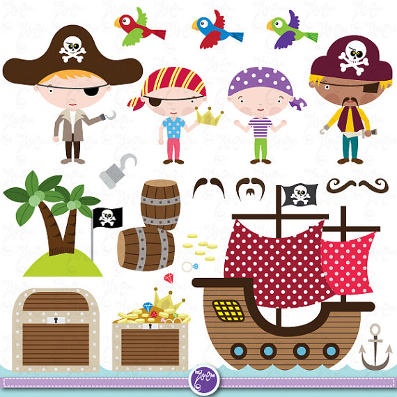 Pirate Clipart Clip Art Set Cute Pirate Pirate Clip Art For Perfect