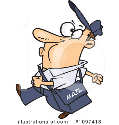 Royalty Free  Rf  Postal Worker Clipart Illustration By Ron Leishman