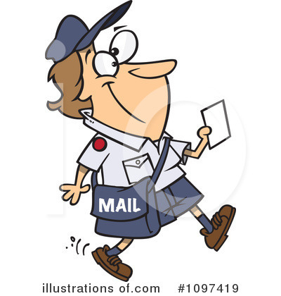 Royalty Free  Rf  Postal Worker Clipart Illustration By Ron Leishman
