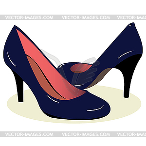 Blue High Heel Shoes   Vector Clip Art