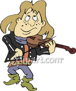 Boy Playing The Violin   Royalty Free Clipart Picture