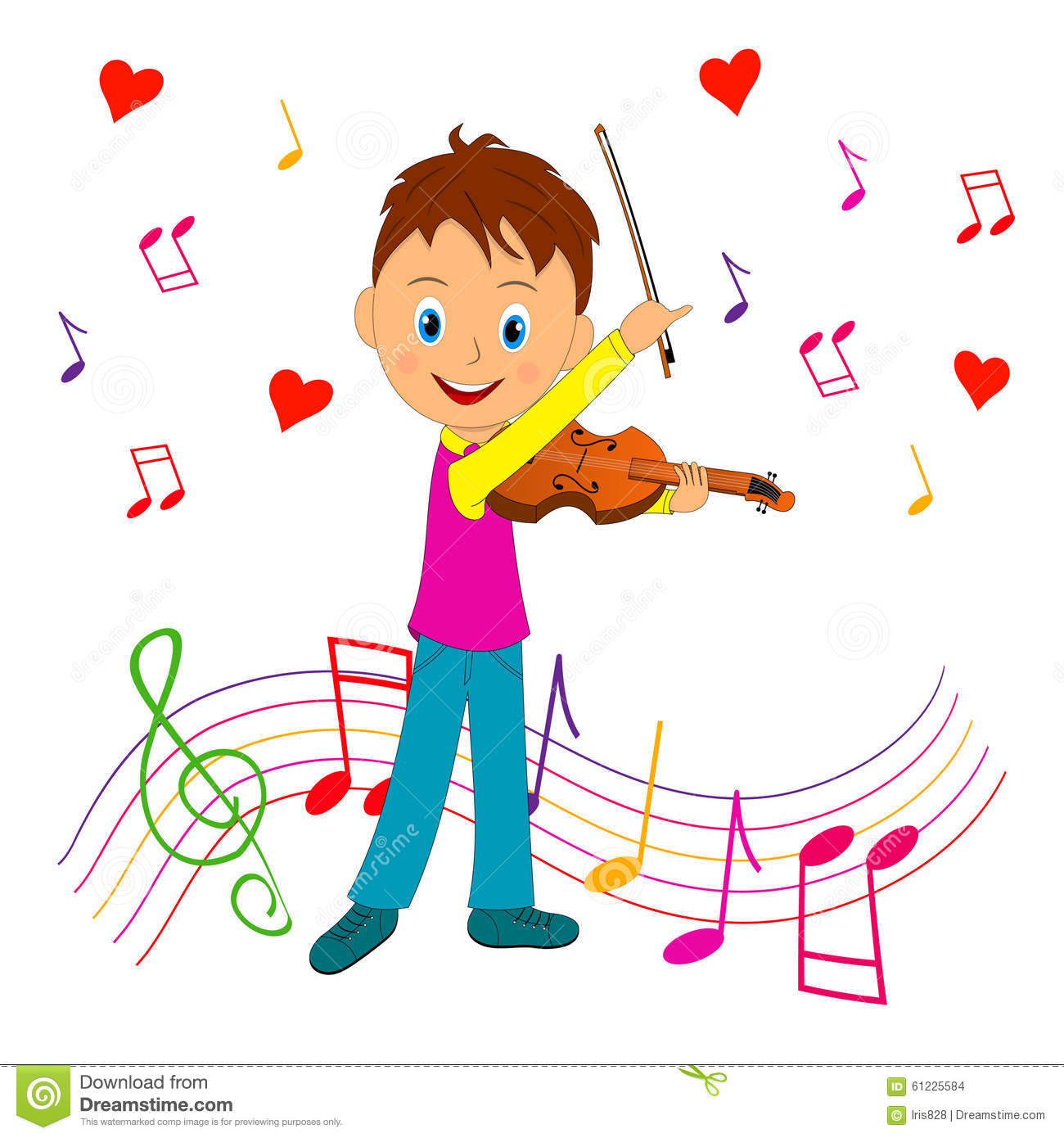 Boy Plays The Violin Stock Illustration   Image  61225584