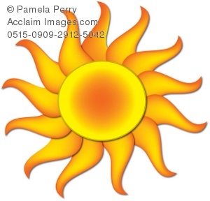 Bright Yellow Sun Clipart Clip Art Illustration Of A