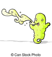 Cartoon Ghost Spitting Slime Stock Illustration