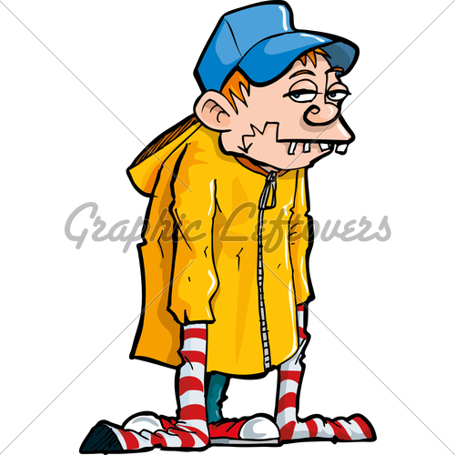 Cartoon Of A Bucktooth Loser With Cap Isolated
