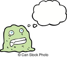 Cartoon Slime Creature With Thought Bubble Stock Illustrations