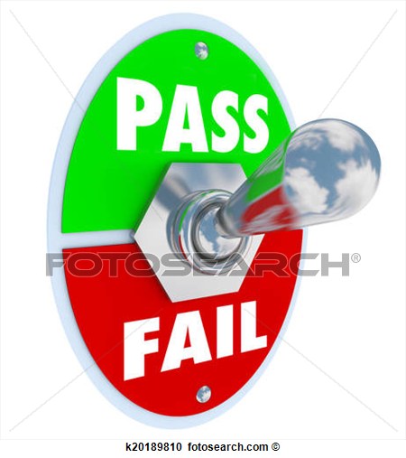 Fail Words Toggle Switch Grade Score Test Exam View Large Illustration
