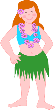 Hula Girl With Grass Skirt Clip Art   Hula Dancer Clip Art Features A