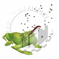 Iguana Catching Flies Animated Clipart