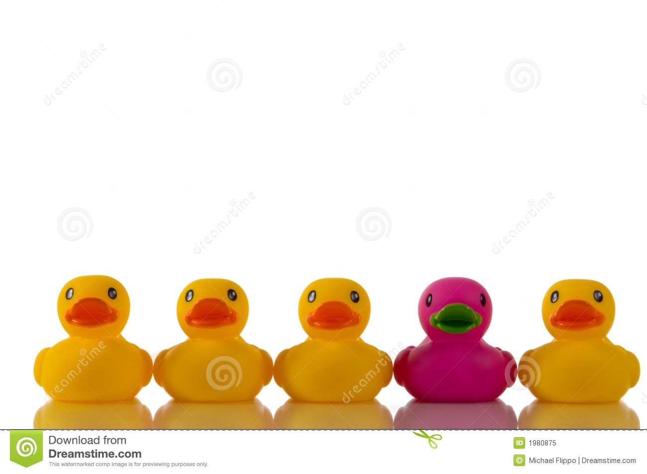 Pink Purple Rubber Duck With Yellow Ducks Royalty Free Stock Photo