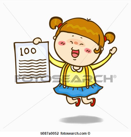 Test Score Clipart A Girl Excited With The Full