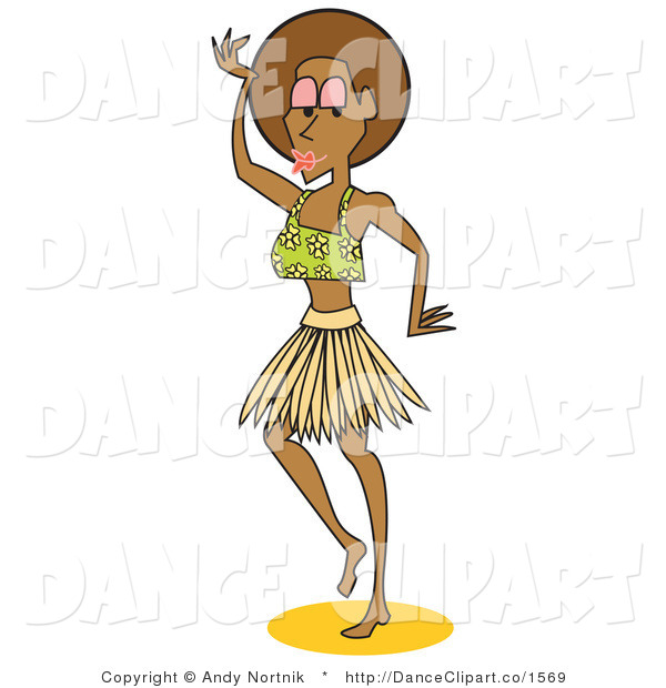 Vector Clip Art Of A Pretty Ethnic Female Hula Dancer In A Skirt    